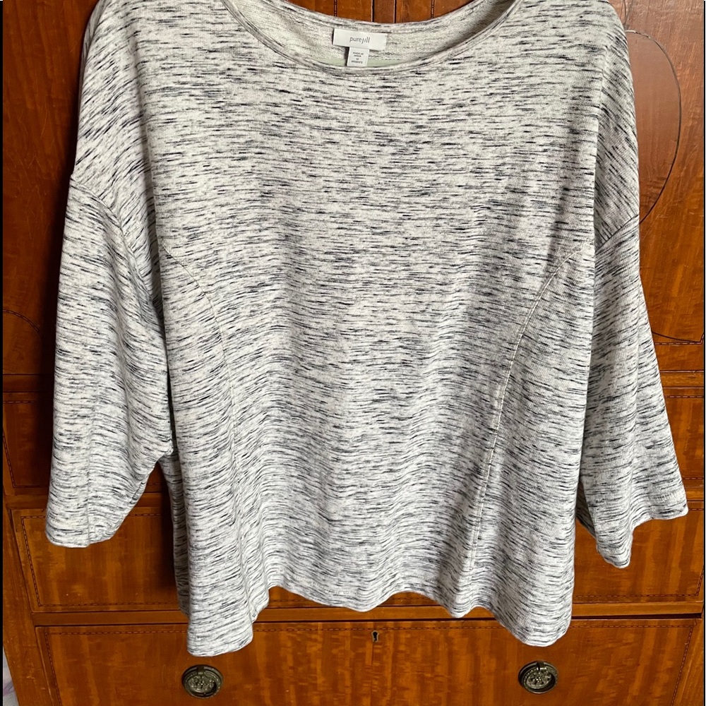Pure J. Jill Top Gray-White Pullover Size 1X